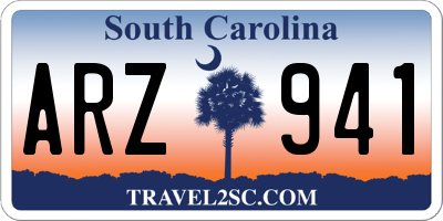 SC license plate ARZ941