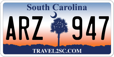 SC license plate ARZ947