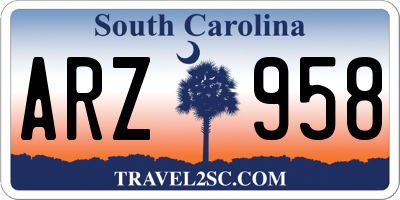 SC license plate ARZ958