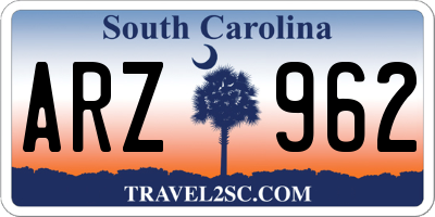 SC license plate ARZ962