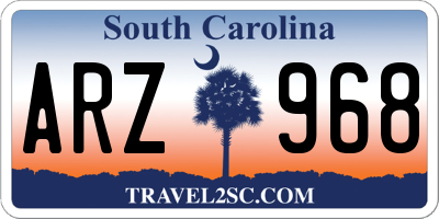 SC license plate ARZ968