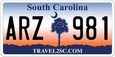 SC license plate ARZ981