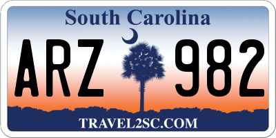 SC license plate ARZ982