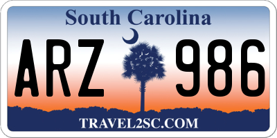 SC license plate ARZ986