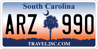 SC license plate ARZ990