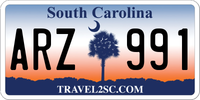 SC license plate ARZ991