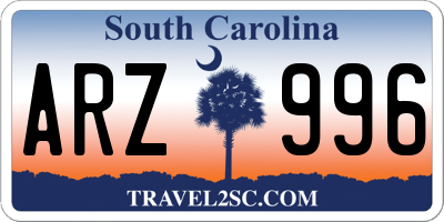 SC license plate ARZ996