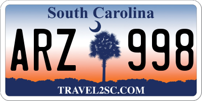 SC license plate ARZ998