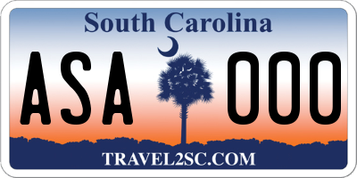 SC license plate ASA000