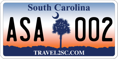 SC license plate ASA002