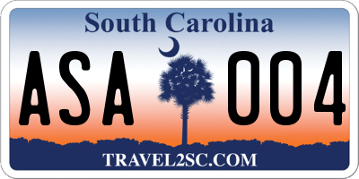 SC license plate ASA004