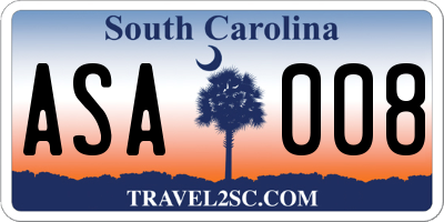 SC license plate ASA008