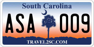 SC license plate ASA009