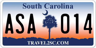 SC license plate ASA014
