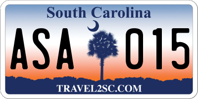 SC license plate ASA015