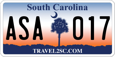SC license plate ASA017