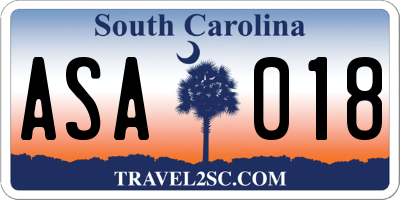 SC license plate ASA018