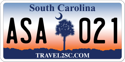 SC license plate ASA021