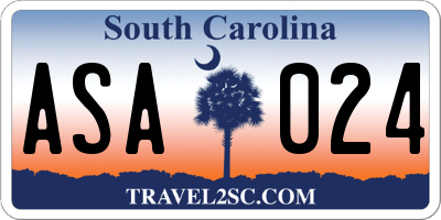 SC license plate ASA024