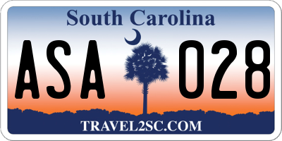 SC license plate ASA028