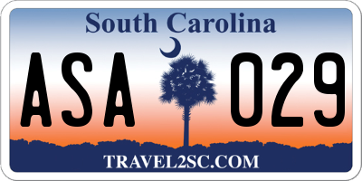 SC license plate ASA029