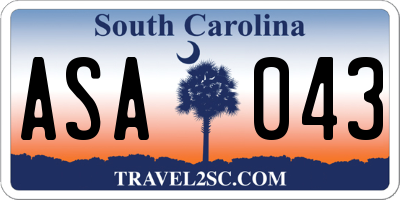 SC license plate ASA043
