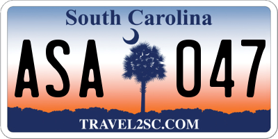SC license plate ASA047