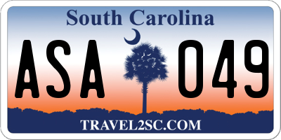 SC license plate ASA049