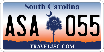 SC license plate ASA055