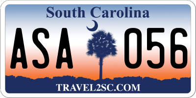 SC license plate ASA056