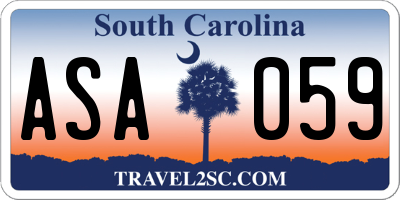 SC license plate ASA059