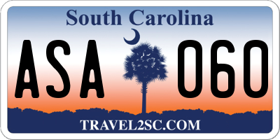 SC license plate ASA060