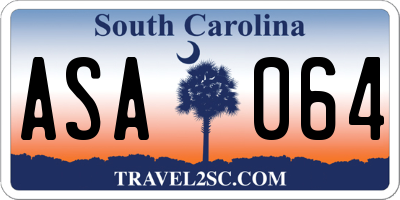 SC license plate ASA064