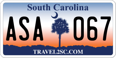 SC license plate ASA067