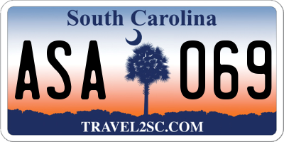 SC license plate ASA069
