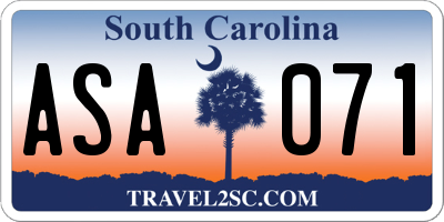 SC license plate ASA071