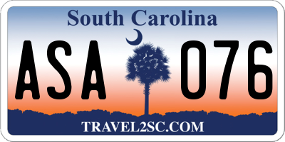 SC license plate ASA076