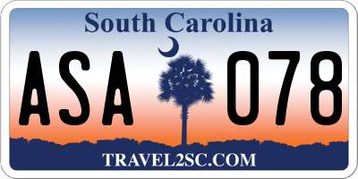 SC license plate ASA078