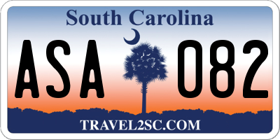 SC license plate ASA082