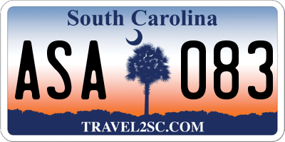 SC license plate ASA083
