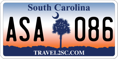 SC license plate ASA086