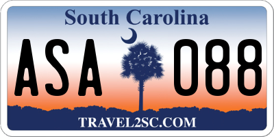 SC license plate ASA088