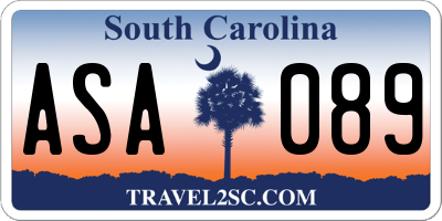 SC license plate ASA089