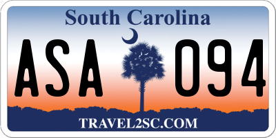 SC license plate ASA094