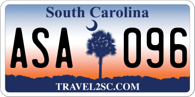 SC license plate ASA096