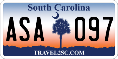 SC license plate ASA097