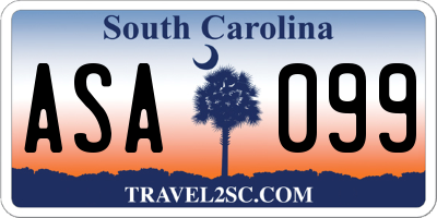 SC license plate ASA099