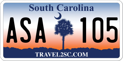 SC license plate ASA105