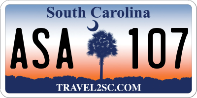 SC license plate ASA107