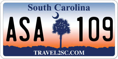 SC license plate ASA109